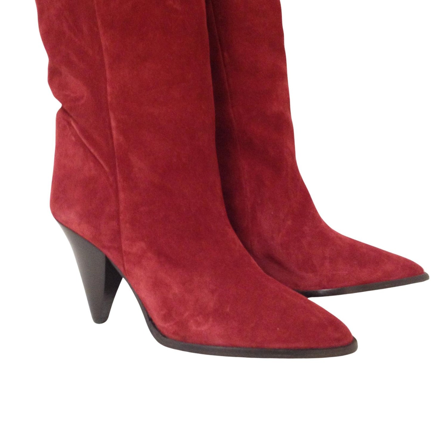 ISABEL MARANT Riria Slouch Boot Knee High Point Red Suede EU39 UK6 RRP1000 BNIB