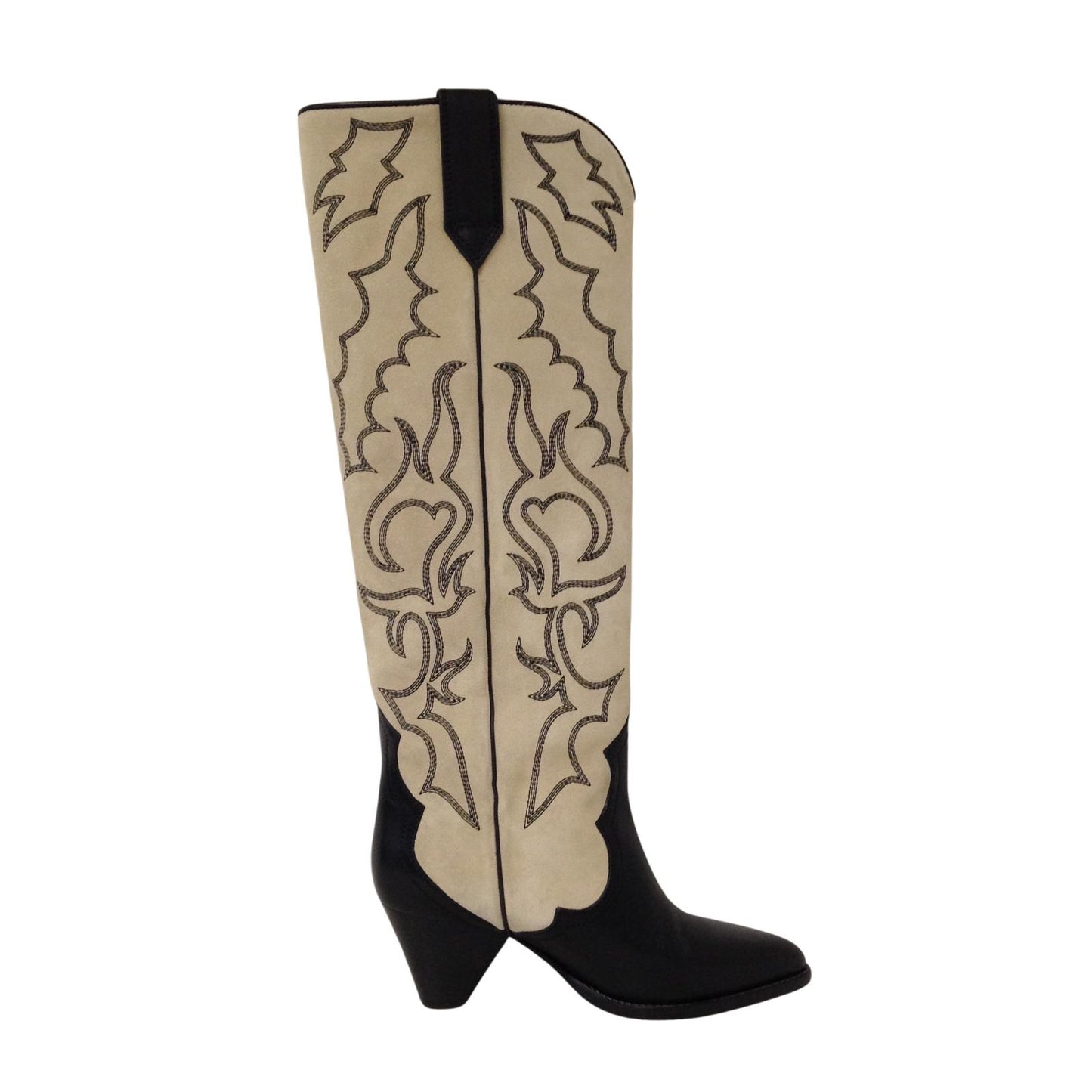 ISABEL MARANT Liela Cowboy Boot Knee High Beige Leather EU38 UK5 RRP1000 BNIB