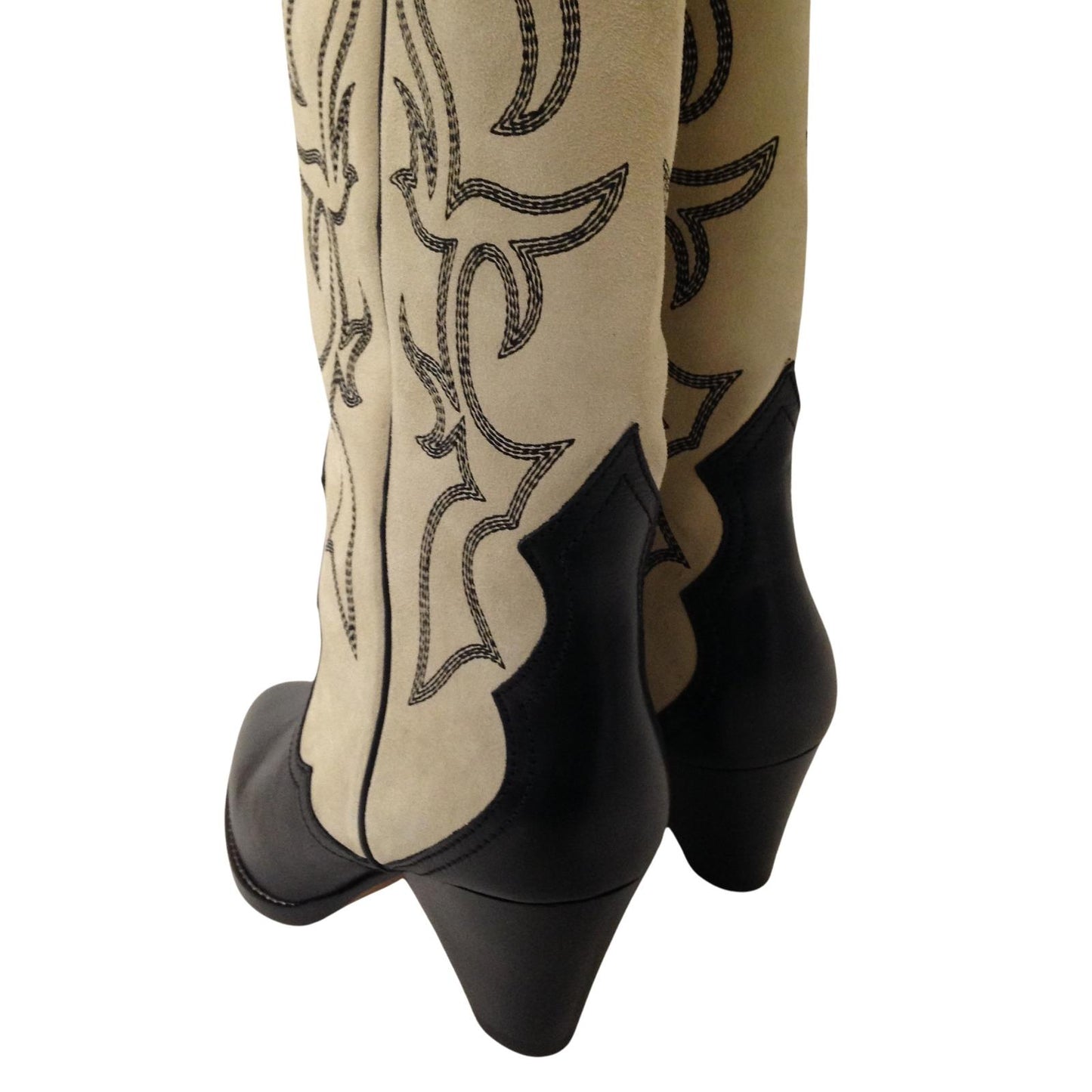 ISABEL MARANT Liela Cowboy Boot Knee High Beige Leather EU38 UK5 RRP1000 BNIB
