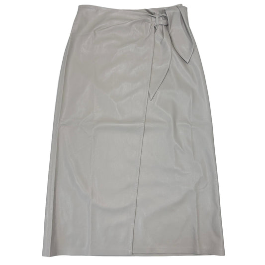 NANUSHKA Amas Skirt Vegan Leather Knee Length Wrap Tie Beige S RRP375 BNWT
