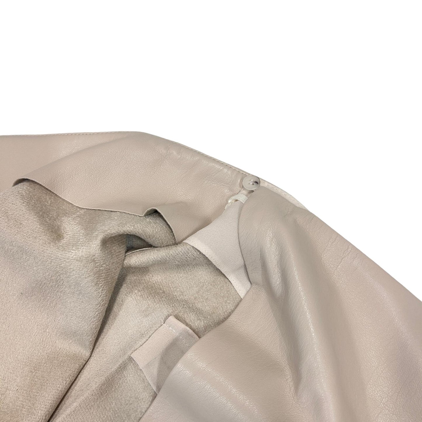 NANUSHKA Amas Skirt Vegan Leather Knee Length Wrap Tie Beige S RRP375 BNWT