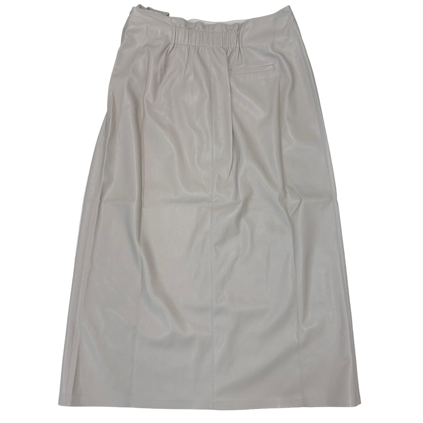 NANUSHKA Amas Skirt Vegan Leather Knee Length Wrap Tie Beige XS RRP375 BNWT
