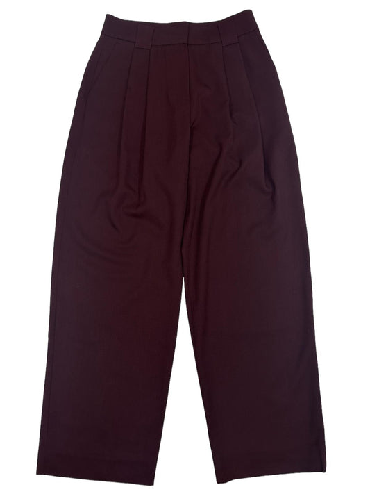 REJINA PYO Freya High Waist Wide Leg Trousers Burgundy Red UK14 RRP395 BNWT