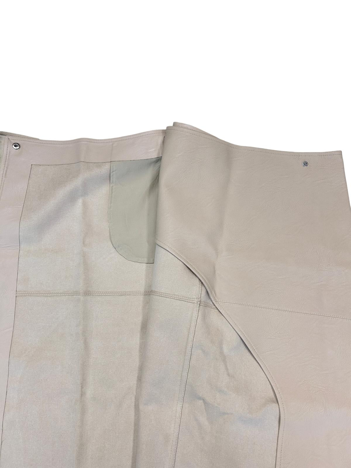 STELLA MCCARTNEY Skirt Split Fringe Faux Leather Beige IT42 UK10 RRP795 BNWT