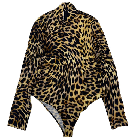 STELLA MCCARTNEY Bodysuit Long Sleeve High Neck Leopard IT46 UK14 RRP650 BNWT