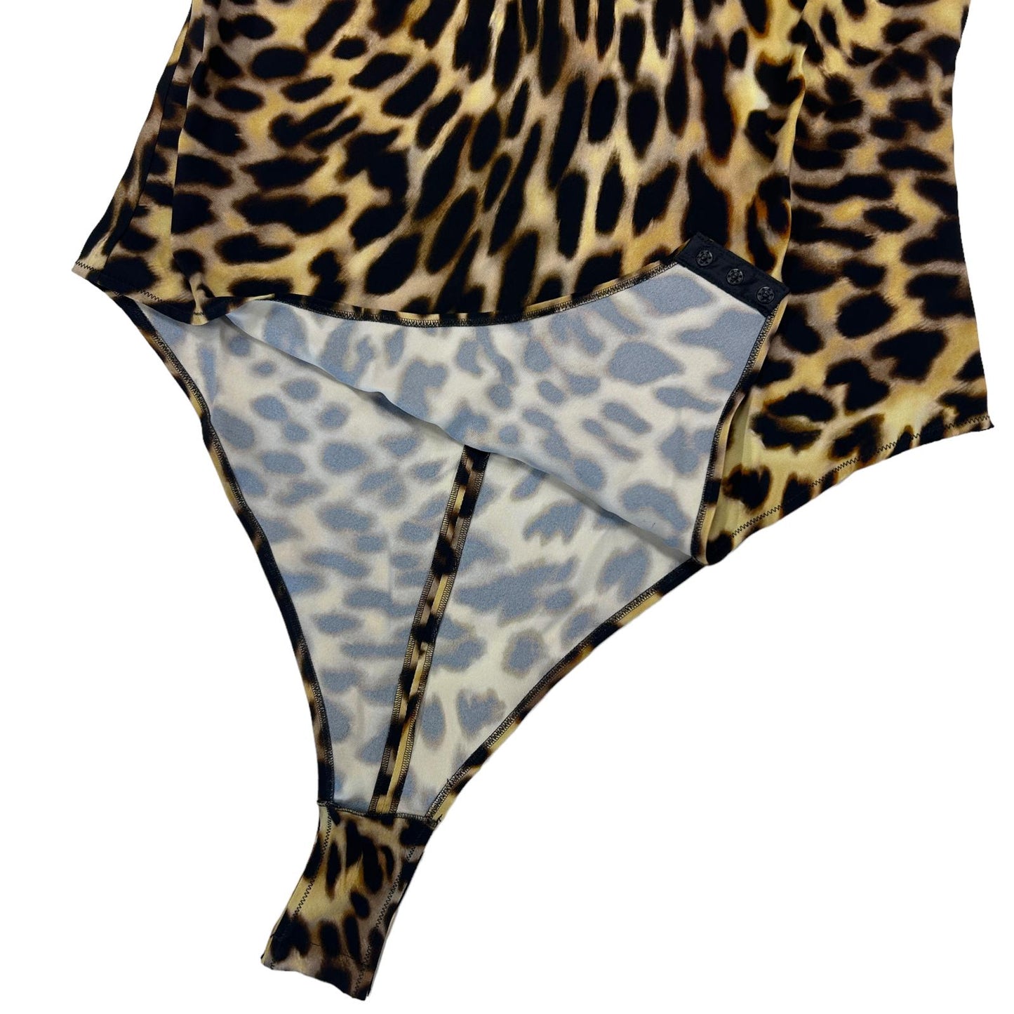 STELLA MCCARTNEY Bodysuit Long Sleeve High Neck Leopard IT46 UK14 RRP650 BNWT