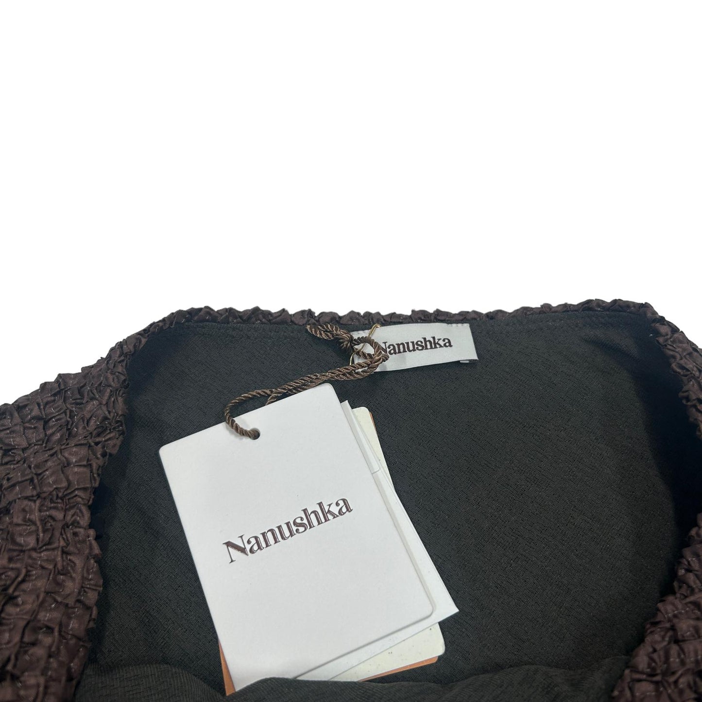NANUSHKA Mitra Dress Mini One Shoulder Long Sleeve Ribbon XS NEW RRP 525