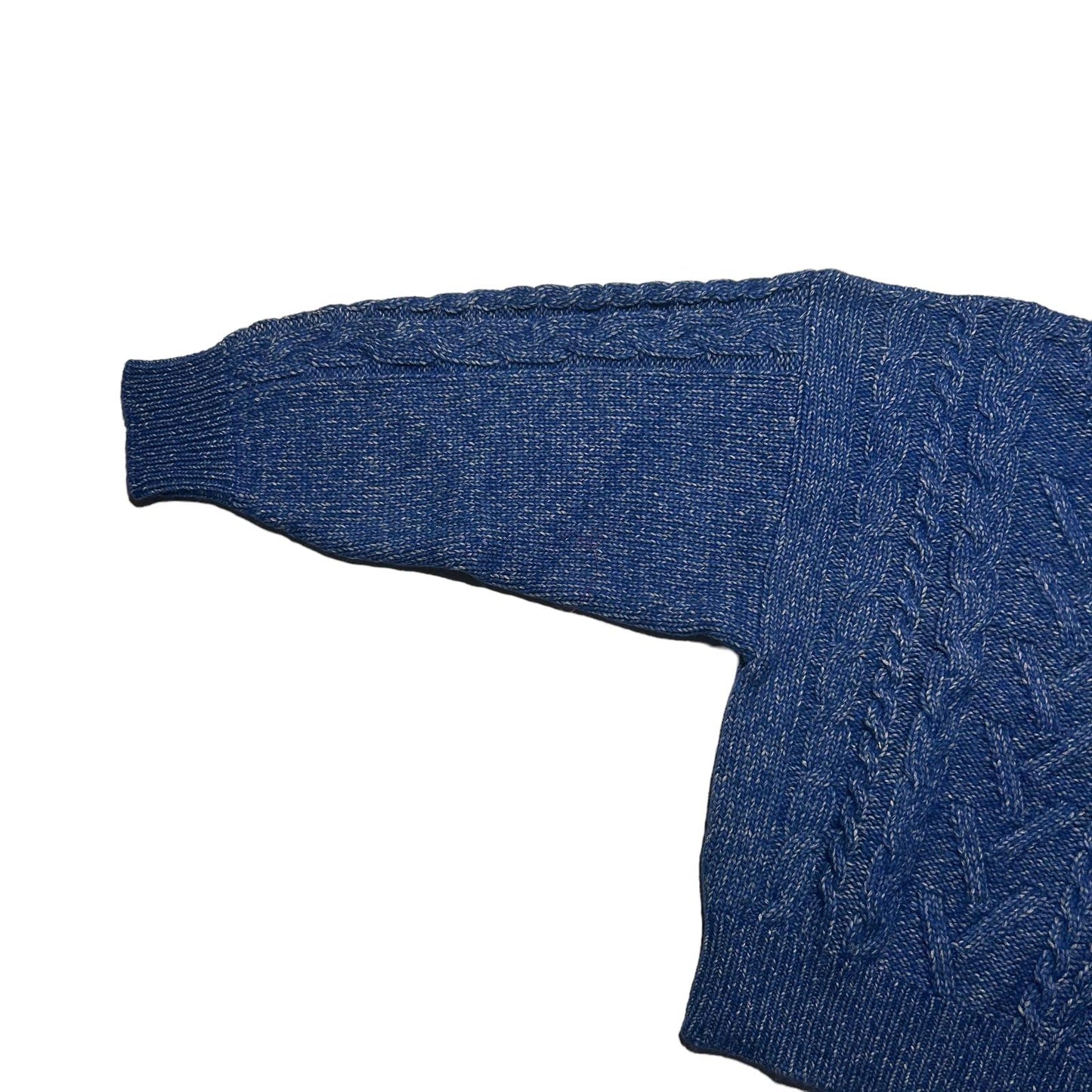GANNI High Neck Long Sleeve Zip Ladies Cable Knit Sweater Blue XL NEW RRP 325
