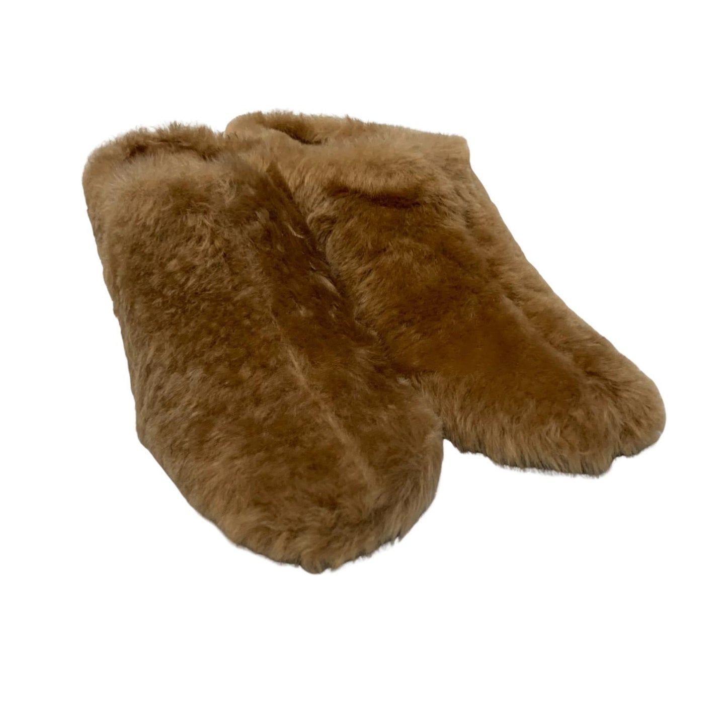 JIL SANDER 65 Stoe Mule Ladies Brown Shearling Midi Heel Shoe UK5.5 NEW RRP 630