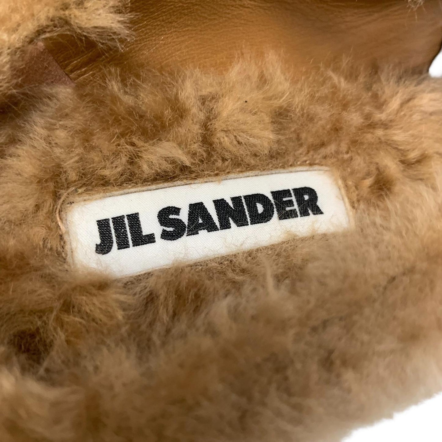 JIL SANDER 65 Stoe Mule Ladies Brown Shearling Midi Heel Shoe UK5.5 NEW RRP 630