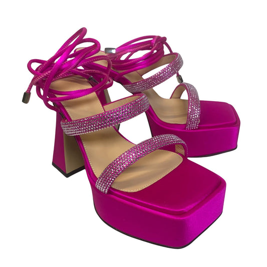 MACH & MACH Devon 140 Platform Heel Crystal Shoes Pink IT38 UK5 RRP955 BNIB