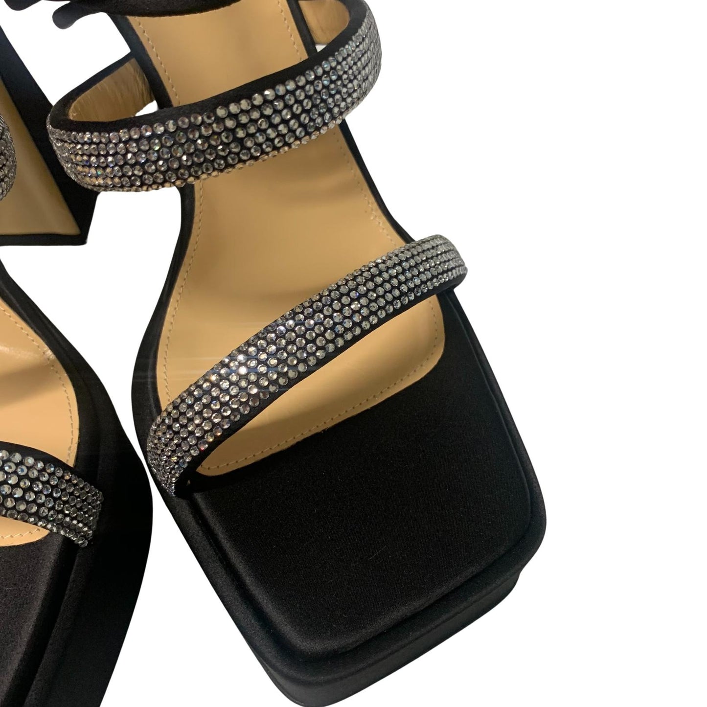 MACH & MACH Devon 140 Platform Heel Crystal Shoes Black IT38 UK5 RRP955 BNIB