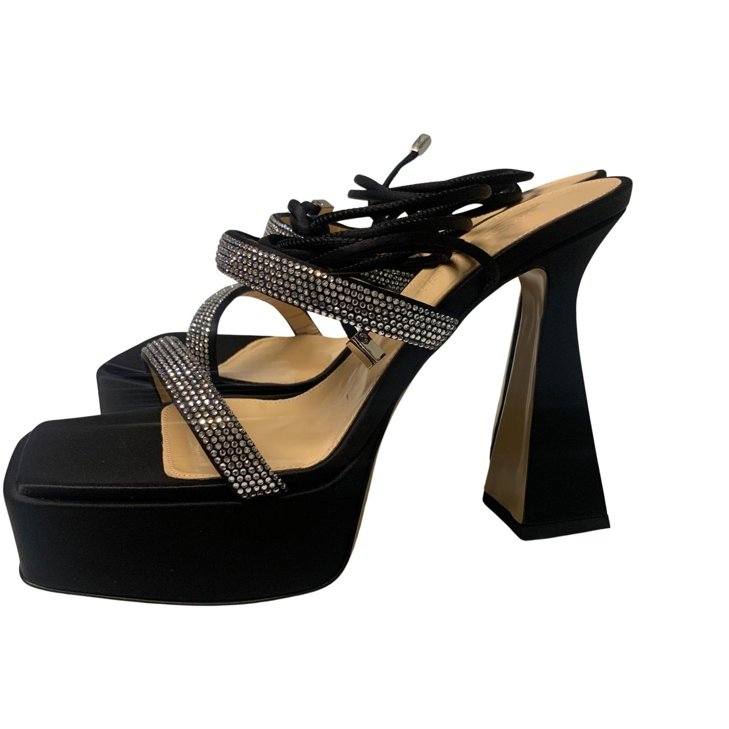 MACH & MACH Devon 140 Platform Heel Crystal Shoes Black IT38 UK5 RRP955 BNIB