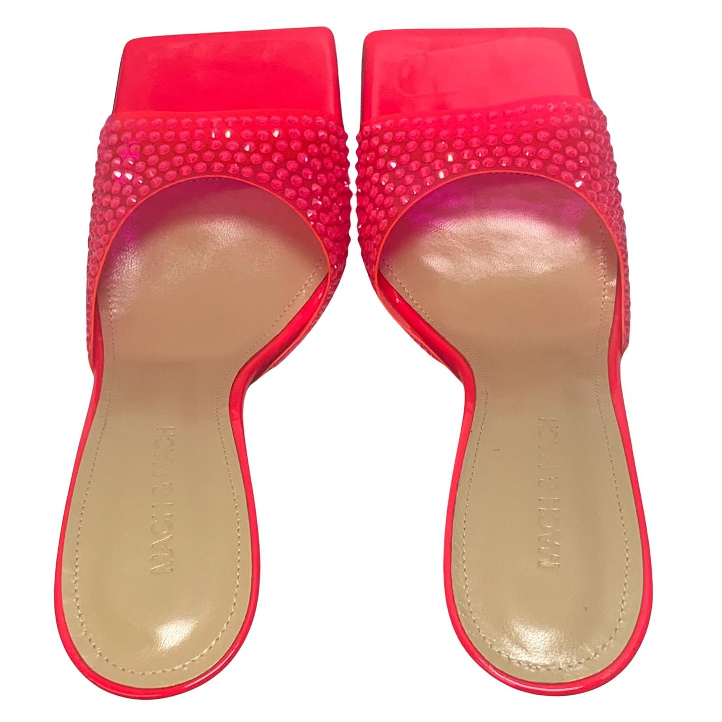 MACH & MACH Star Crystal 95 High Heel Mule Shoes Pink IT39 UK6 RRP905 BNIB