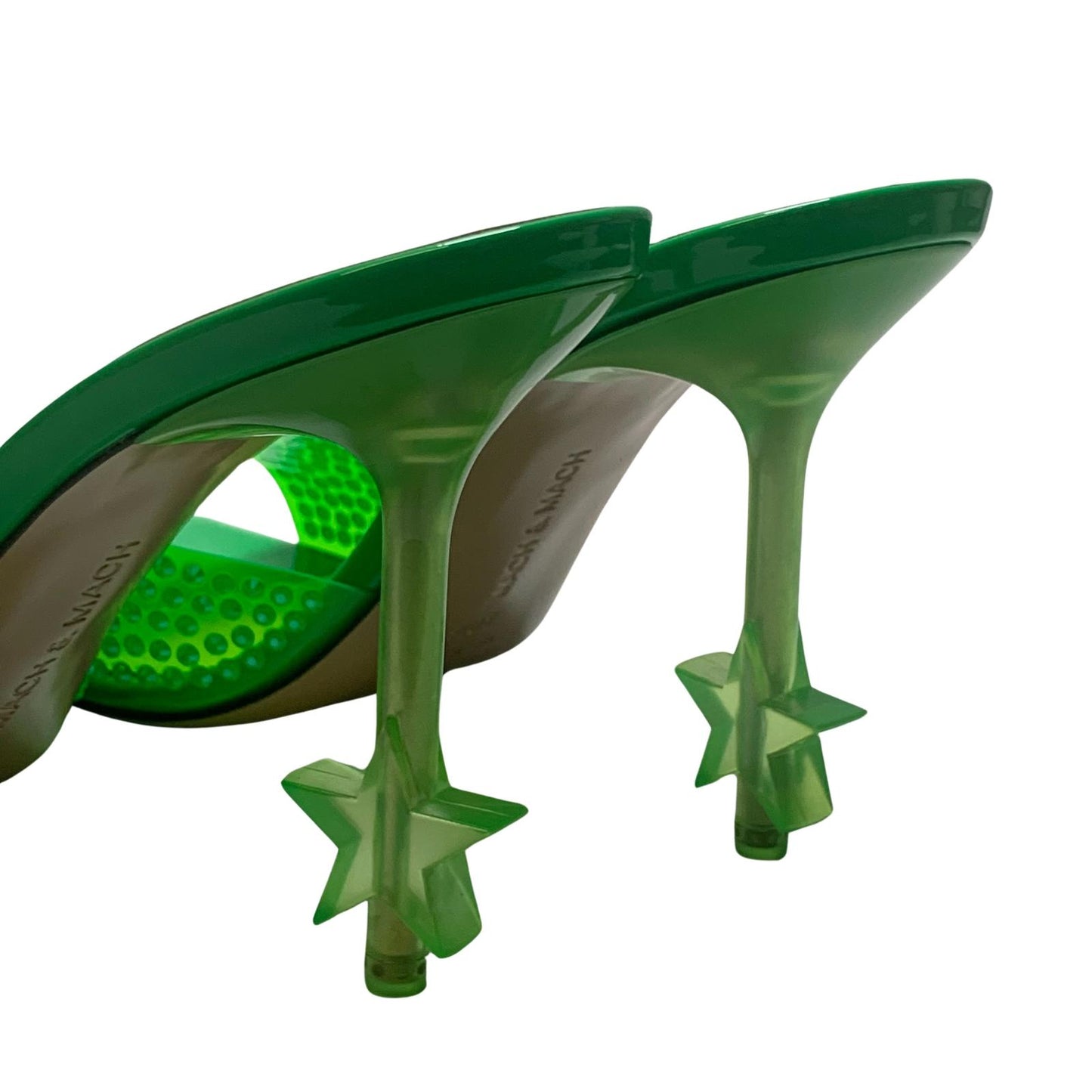 MACH & MACH Star Crystal 95 High Heel Mule Shoes Green IT36 UK3 RRP905 BNIB
