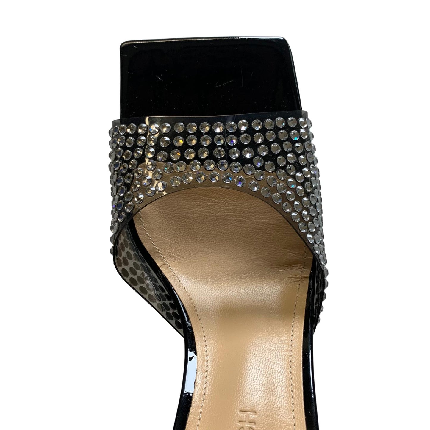 MACH & MACH Star Crystal 95 High Heel Mule Shoes Black IT37 UK4 RRP905 BNIB