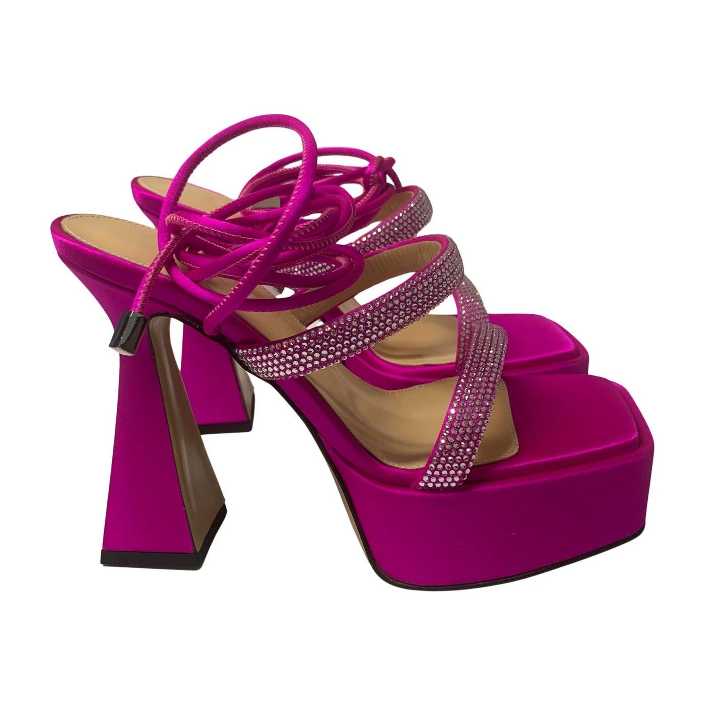 MACH & MACH Devon 140 Platform Heel Crystal Shoes Pink IT35 UK2 RRP955 BNIB