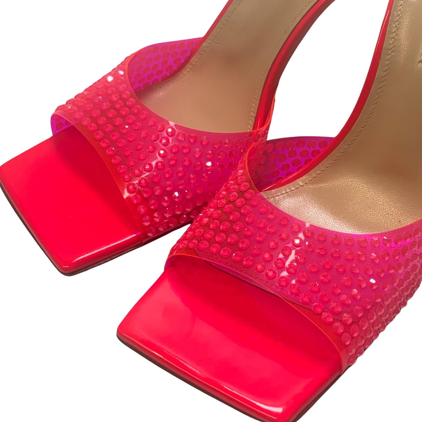 MACH & MACH Star Crystal 95 High Heel Mule Shoes Pink IT35 UK2 RRP905 BNIB
