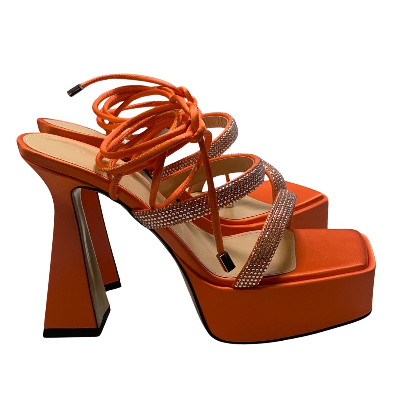 MACH & MACH Devon 140 Platform Crystal Shoes Orange IT39.5 UK6.5 RRP955 BNIB