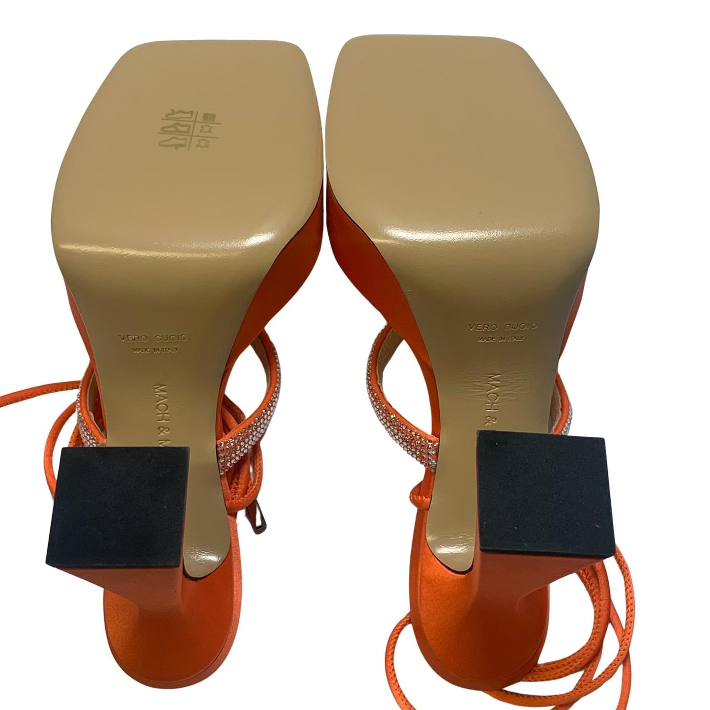 MACH & MACH Devon 140 Platform Crystal Shoes Orange IT39.5 UK6.5 RRP955 BNIB