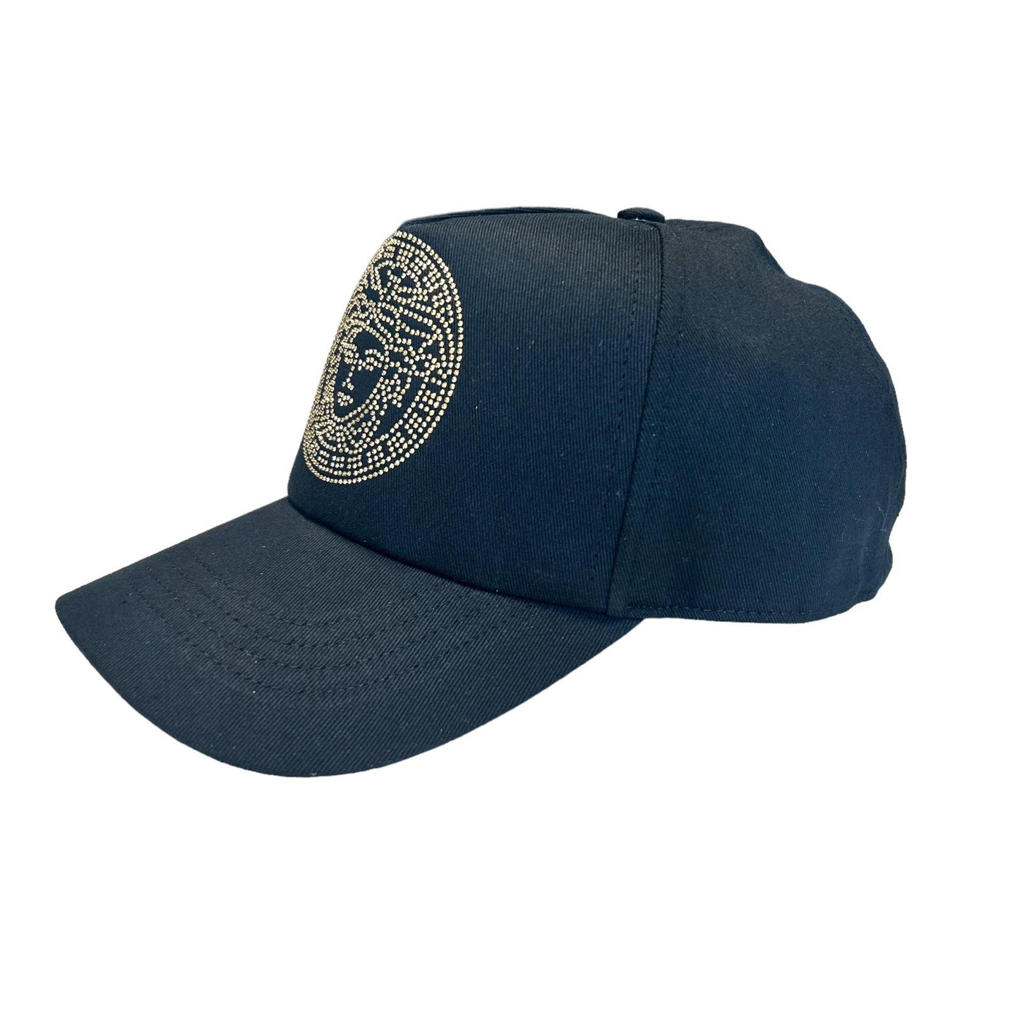 VERSACE Medusa Gold Studded Mens Stamp Cap Black Size 58 / L NEW RRP 280