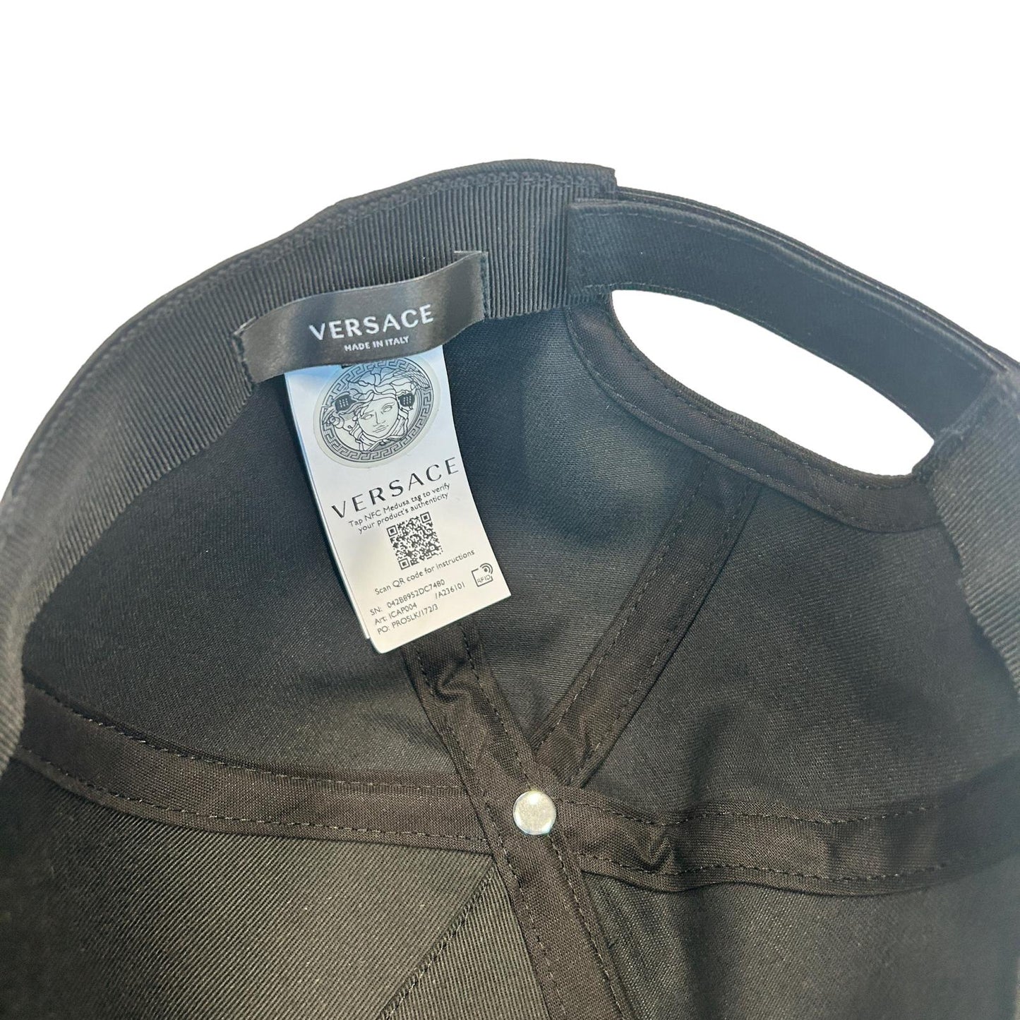 VERSACE Medusa Gold Studded Mens Stamp Cap Black Size 58 / L NEW RRP 280