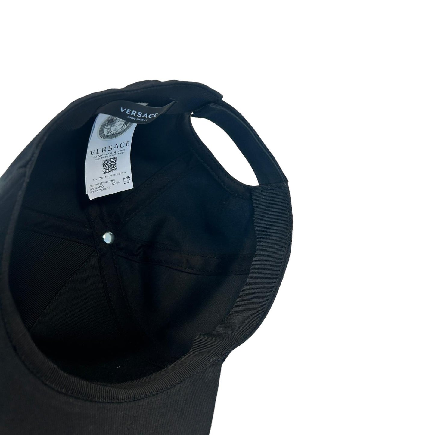 VERSACE Medusa Gold Studded Mens Stamp Cap Black Size 58 / L NEW RRP 280