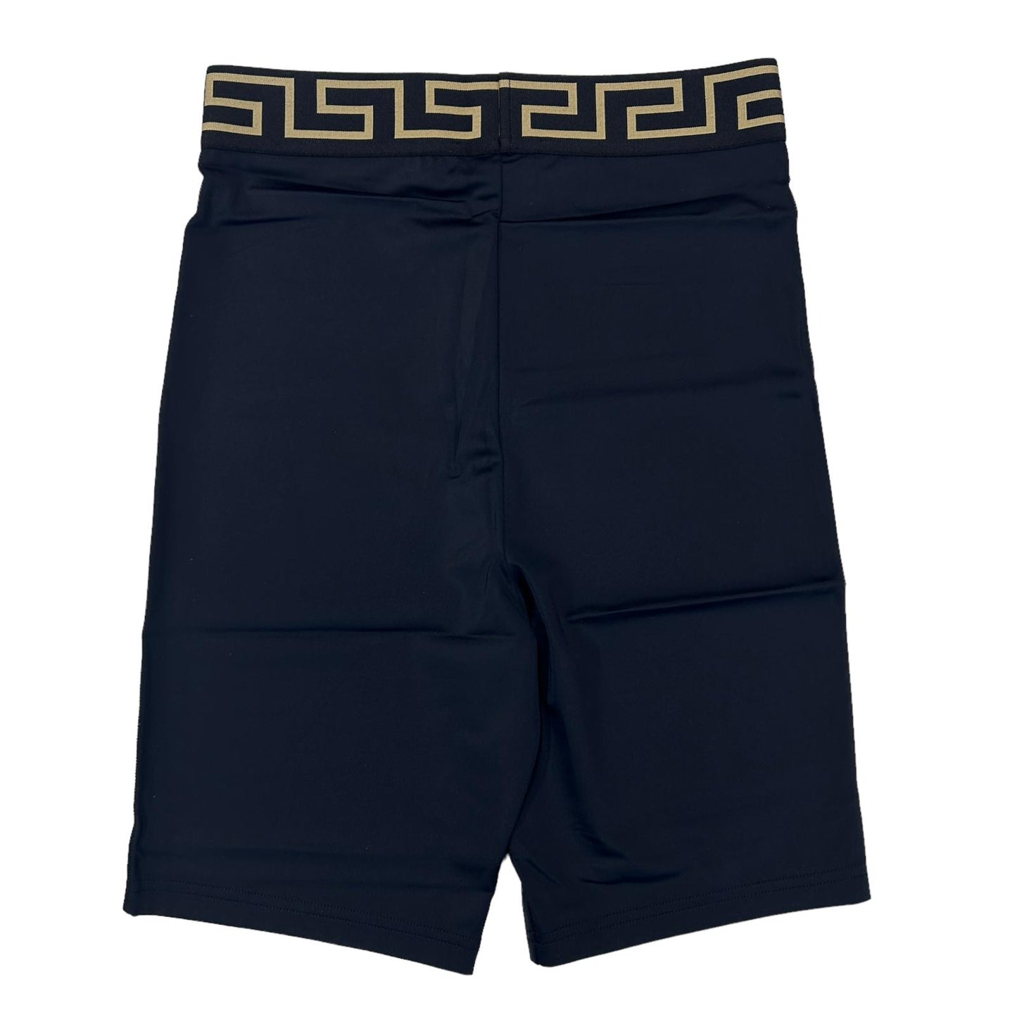 VERSACE Greca Ladies Laser Black Biker Shorts Logo Waistband M NEW RRP 315