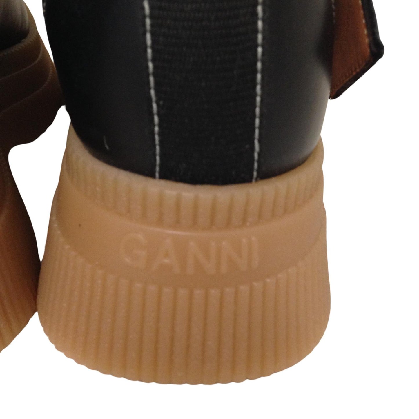 GANNI Ankle Boot Black Platform Gum Buckle Leather Shoe Ladies UK6 NEW RRP 375