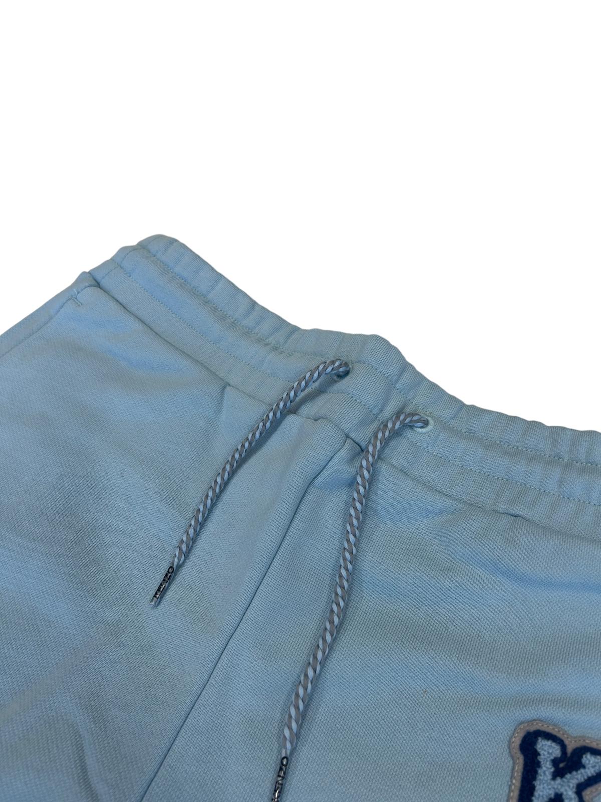 KENZO Light Baby Blue Graphic Paris Logo Classic Sweat Trackpants XS NEW RRP 345