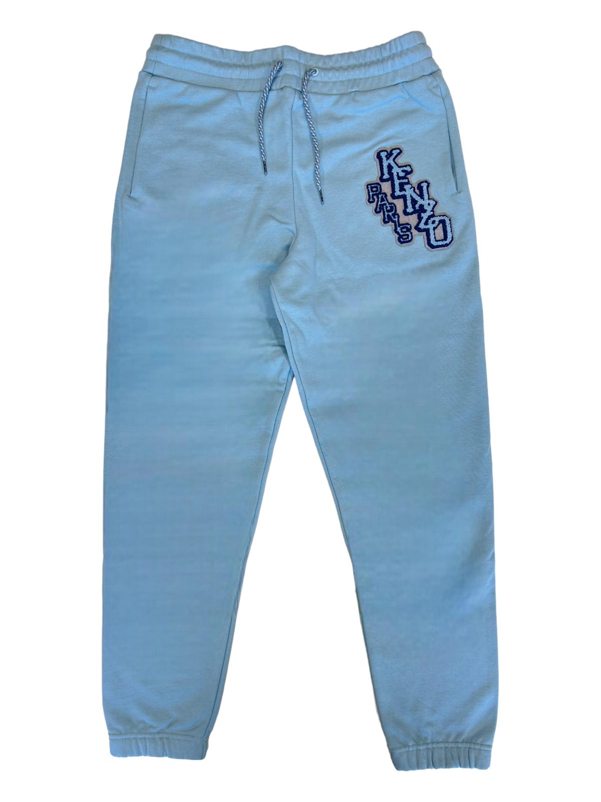 KENZO Light Baby Blue Graphic Paris Logo Classic Sweat Trackpants M NEW RRP 345