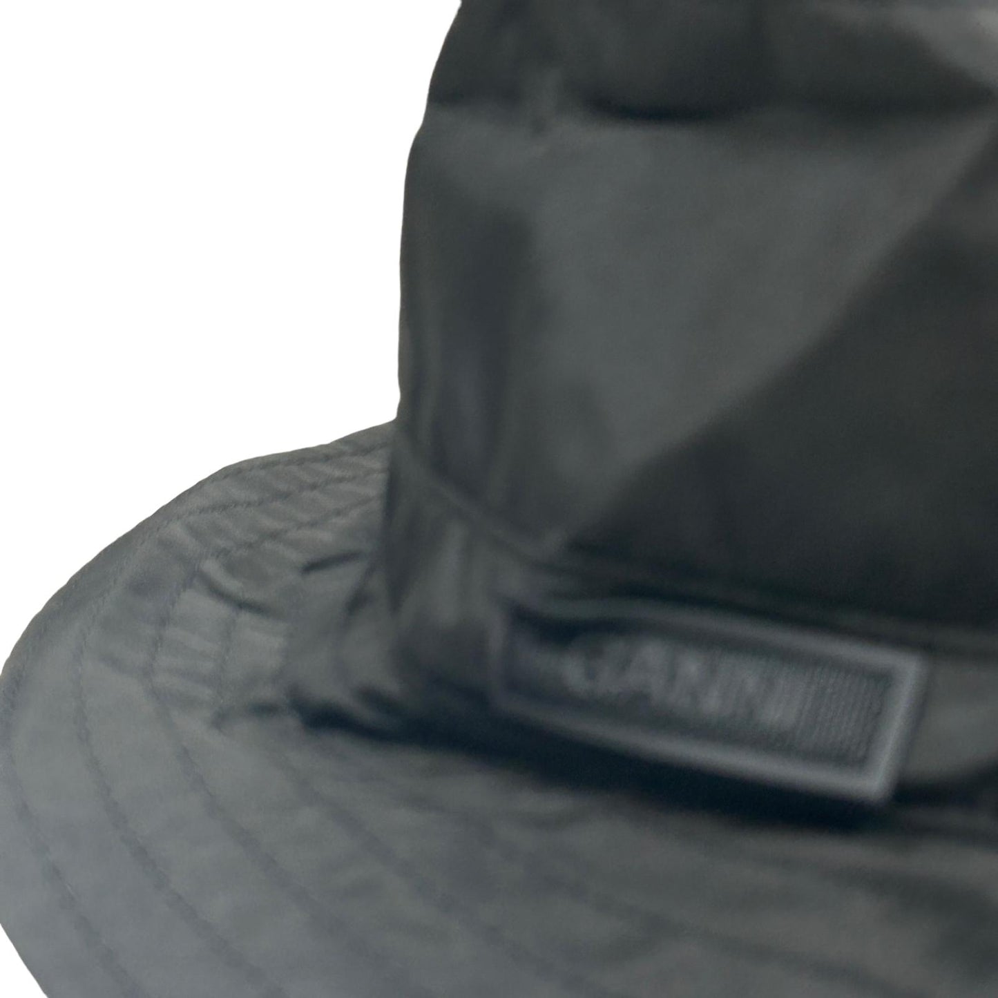 GANNI Bucket Hat Mens Black Nylon Recycled Classic Trim Hat Size XS/S NEW RRP 85