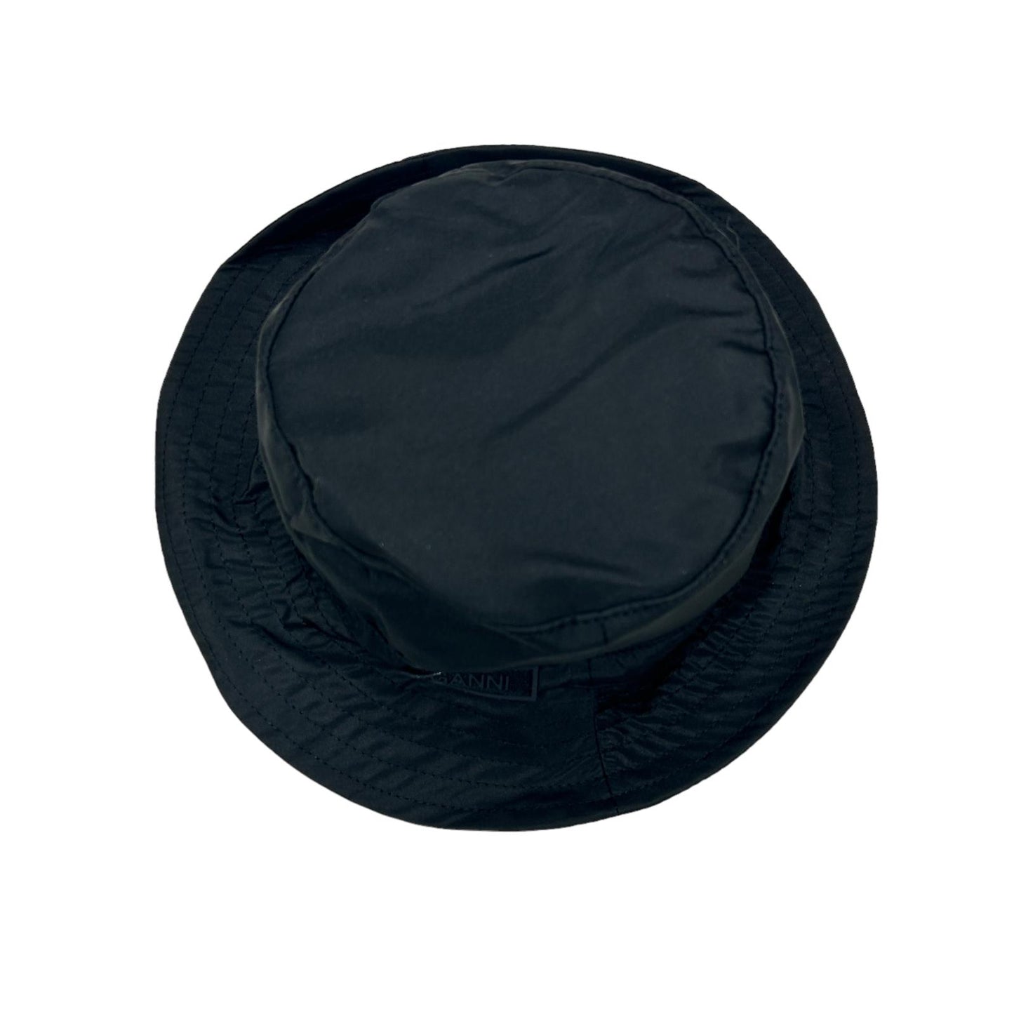 GANNI Bucket Hat Mens Black Nylon Recycled Classic Trim Hat Size XS/S NEW RRP 85