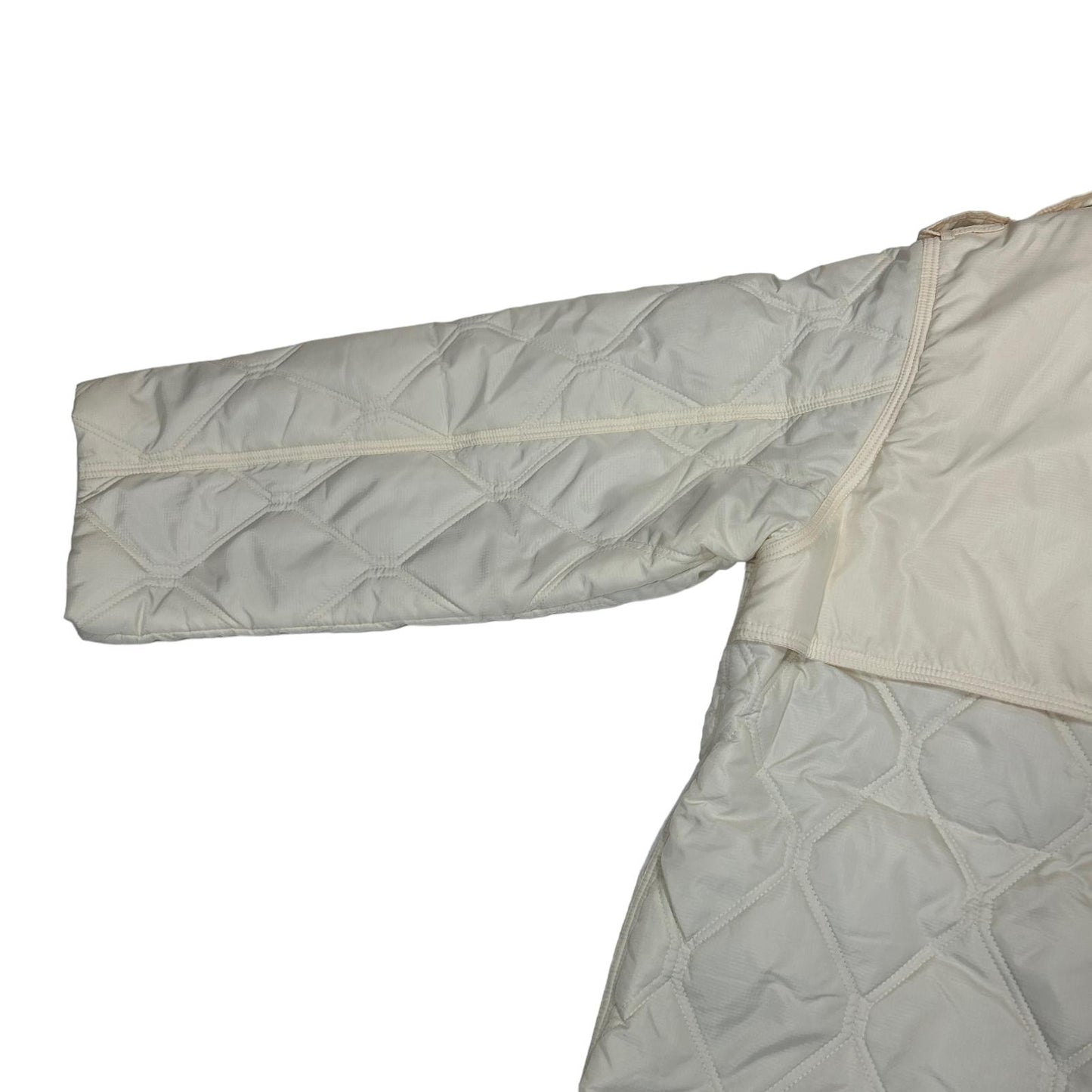 GANNI Spike Collar Zip Renylon Quilt Oversize Jacket White UK14 NEW RRP 315