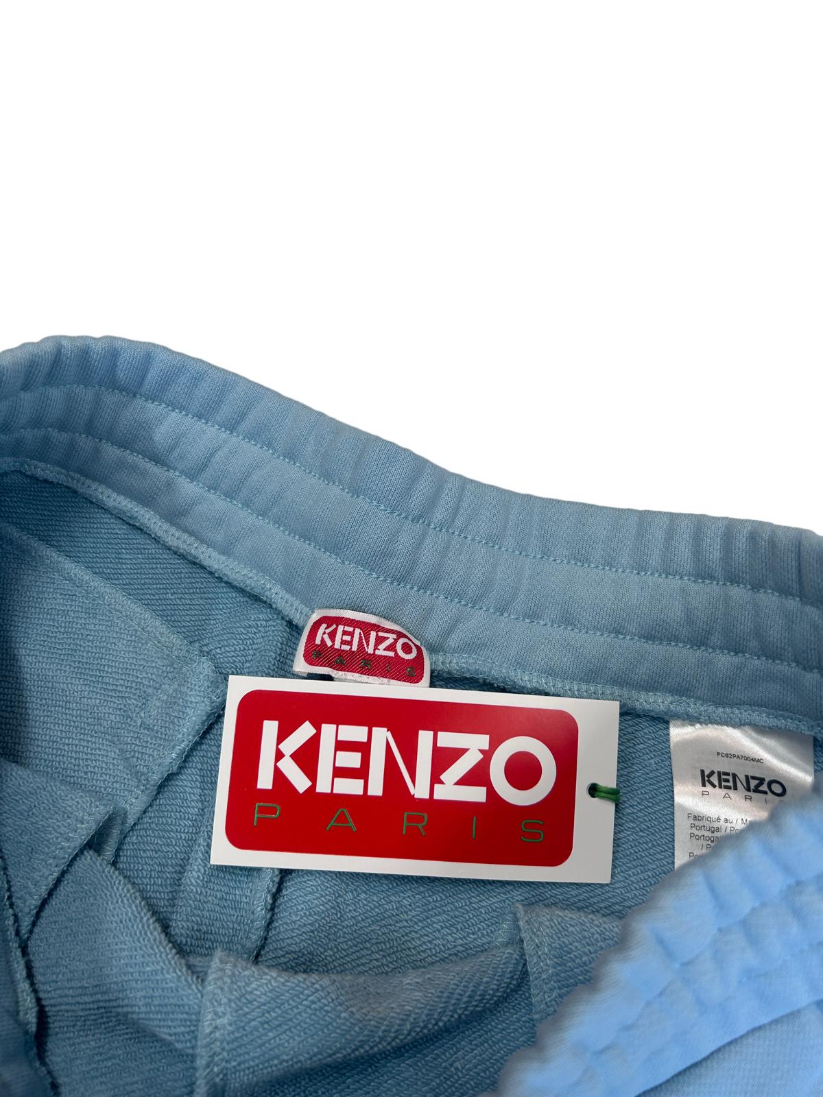 KENZO Light Baby Blue Graphic Paris Logo Classic Sweat Trackpants S NEW RRP 345