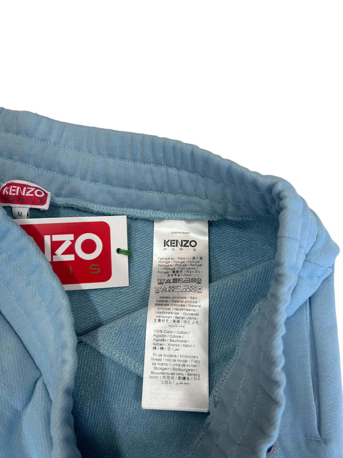 KENZO Light Baby Blue Graphic Paris Logo Classic Sweat Trackpants S NEW RRP 345