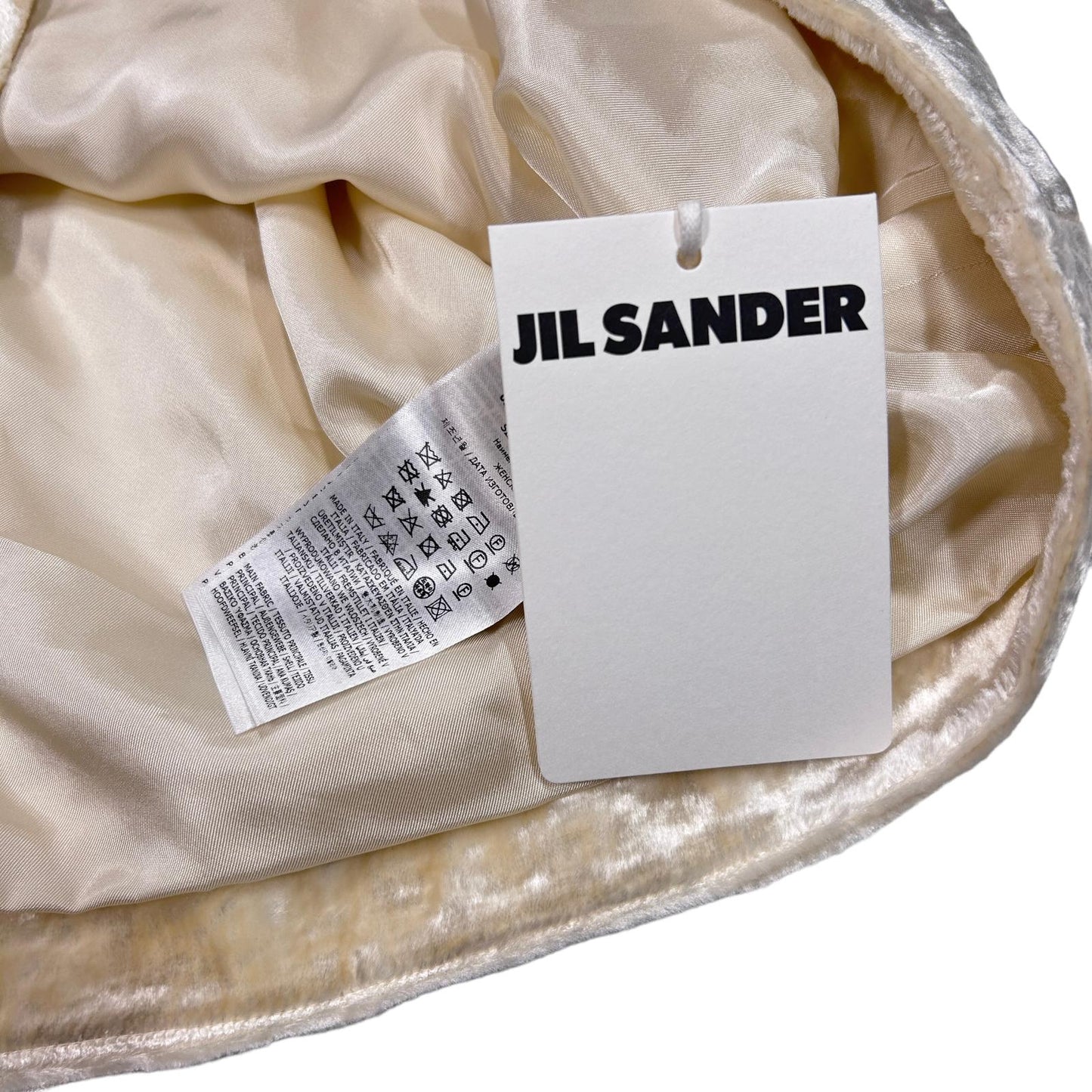 JIL SANDER TOP Halter Vest Cami V-Neck Crushed Velvet Beige UK12 NEW RRP 840