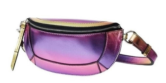 ISABEL MARANT Ladies Metallic Pink & Gold Leather Skana Mini Belt Bag NEW