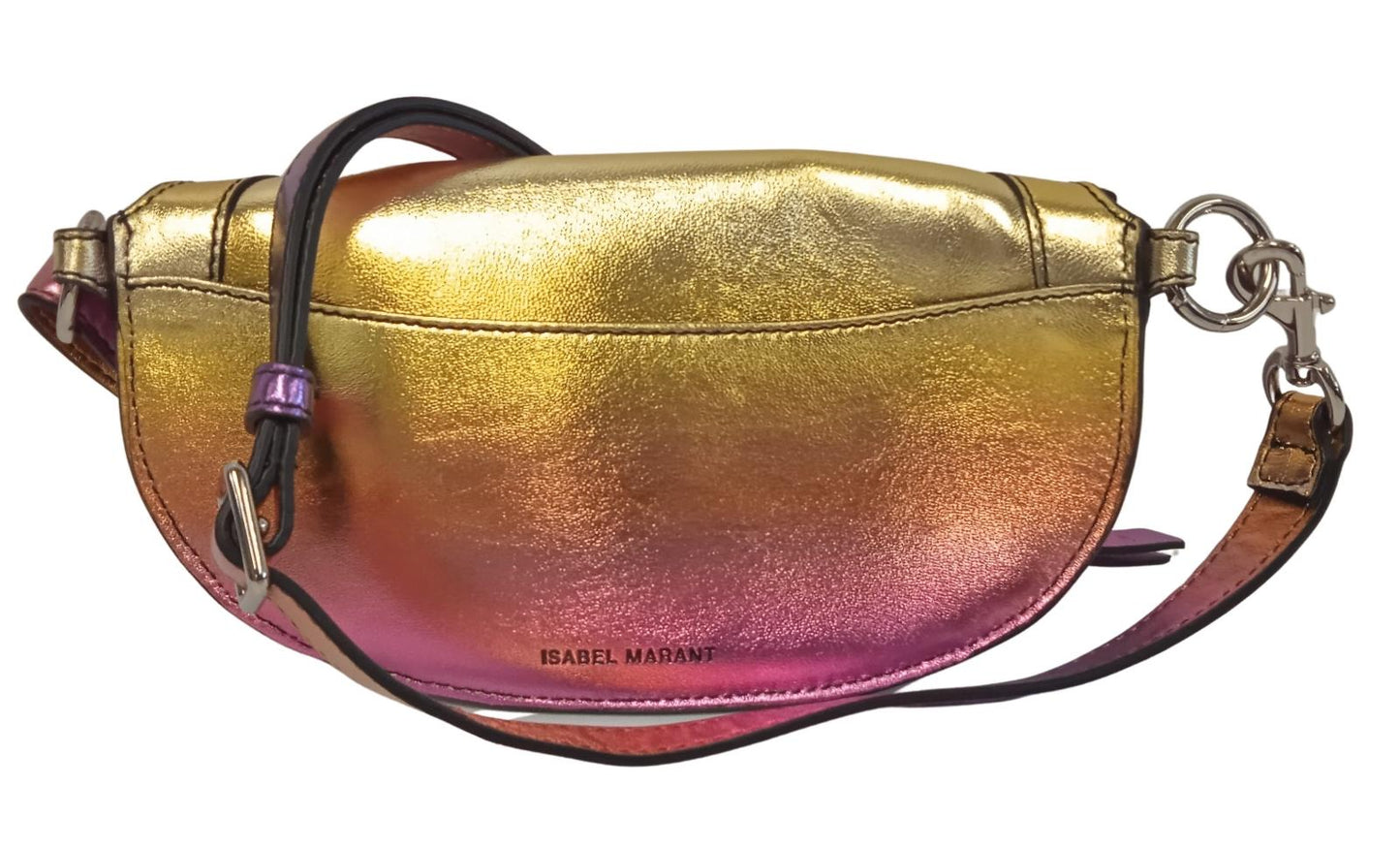 ISABEL MARANT Ladies Metallic Pink & Gold Leather Skana Mini Belt Bag NEW