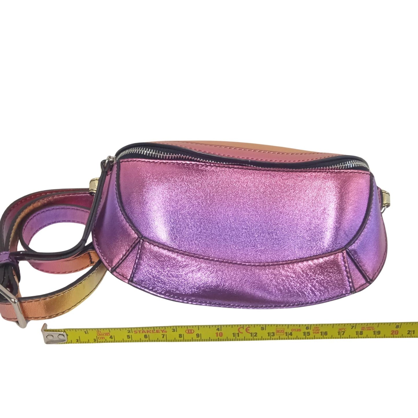 ISABEL MARANT Ladies Metallic Pink & Gold Leather Skana Mini Belt Bag NEW