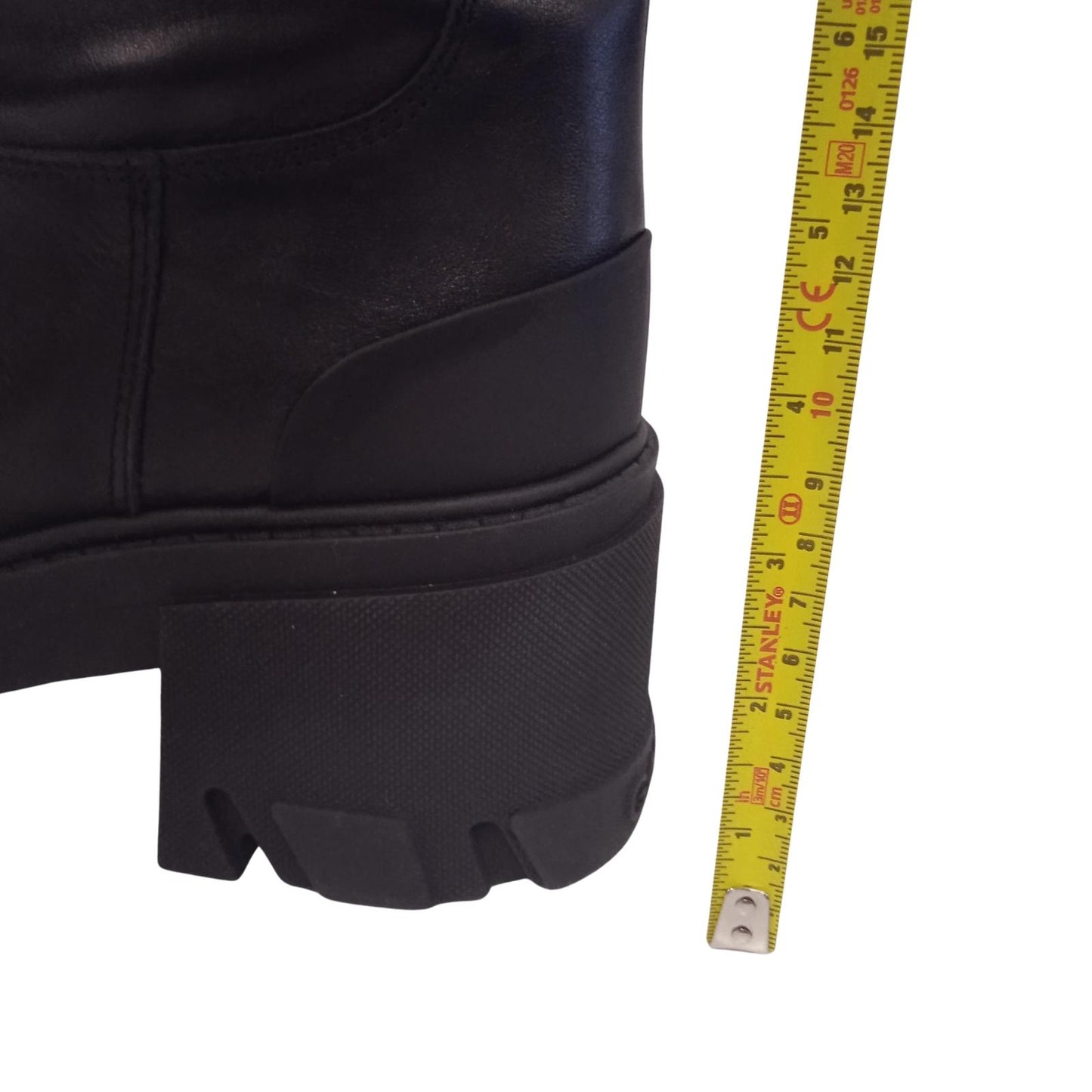 GANNI Ladies Black Leather Heeled Tubular Knee High Boots EU37 UK4 NEW