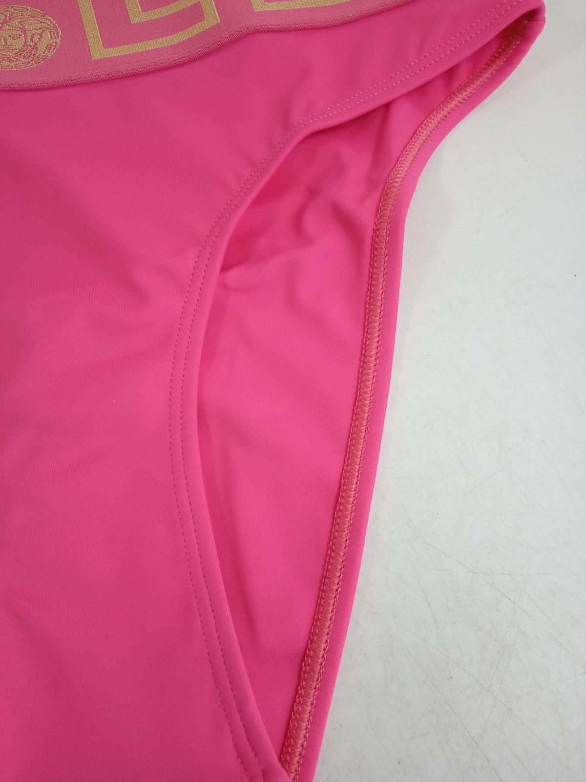 VERSACE Ladies Fuchsia Pink Greca Key Print Border Bikini Briefs Size S NEW