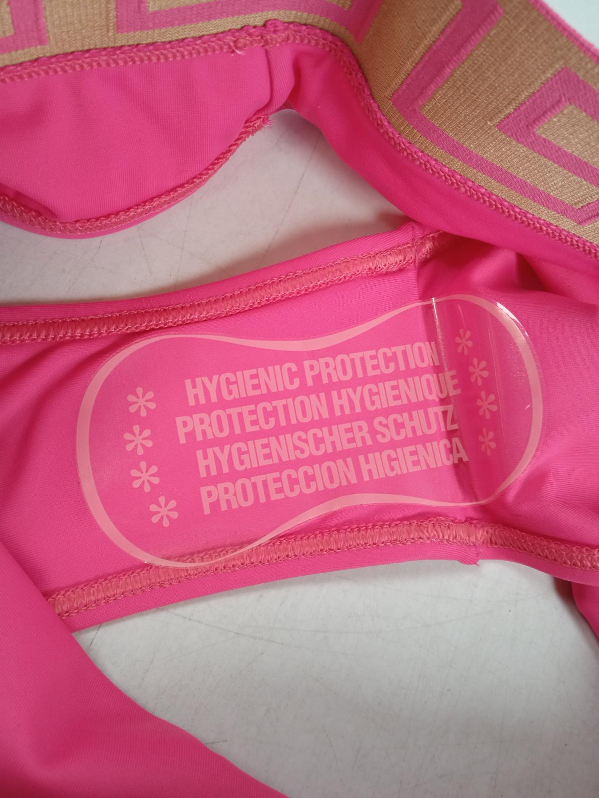 VERSACE Ladies Fuchsia Pink Greca Key Print Border Bikini Briefs Size S NEW