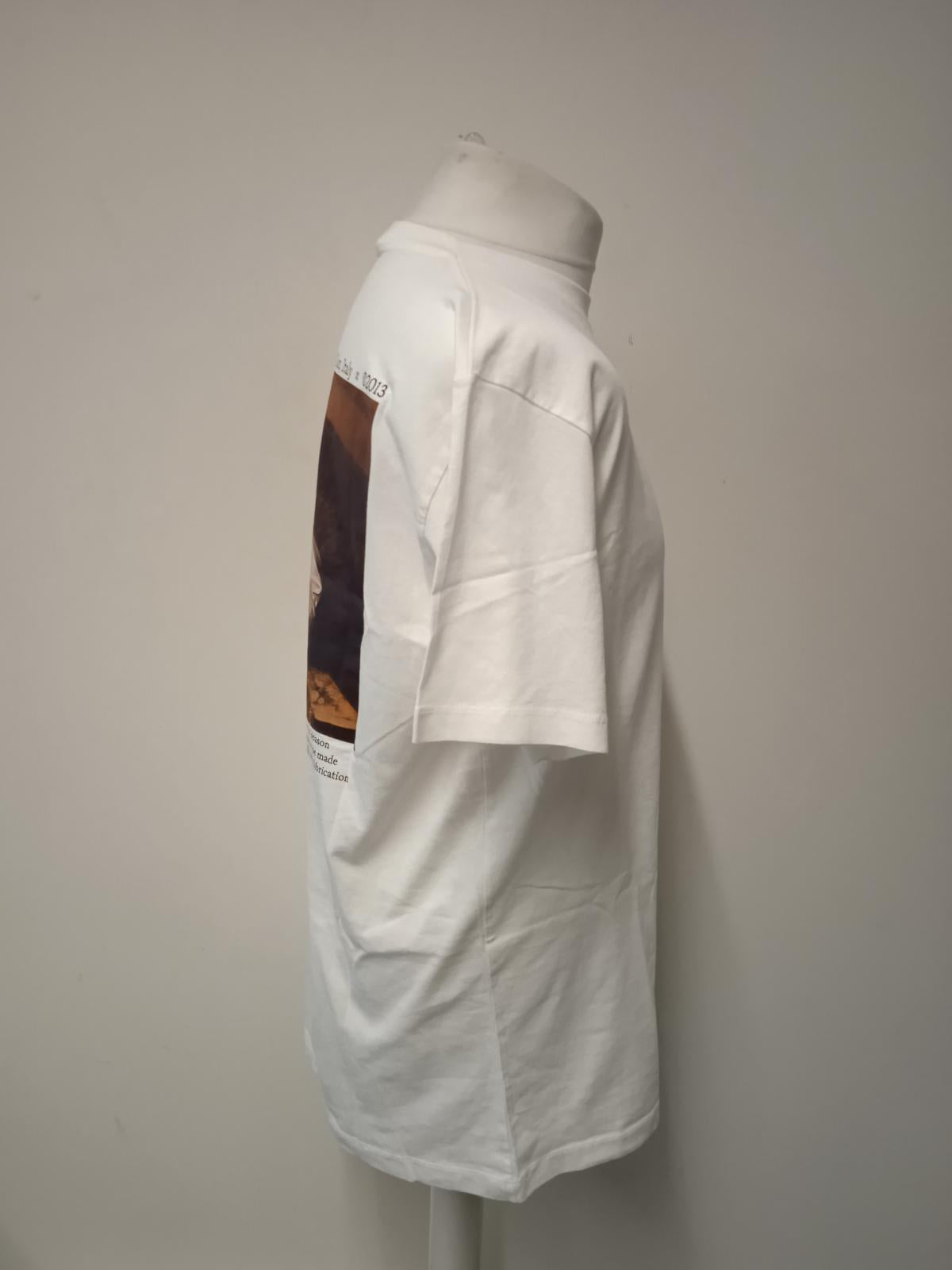 OFF-WHITE Men's White Cotton Caravaggio The Lute Player T-Shirt Size XL NEW