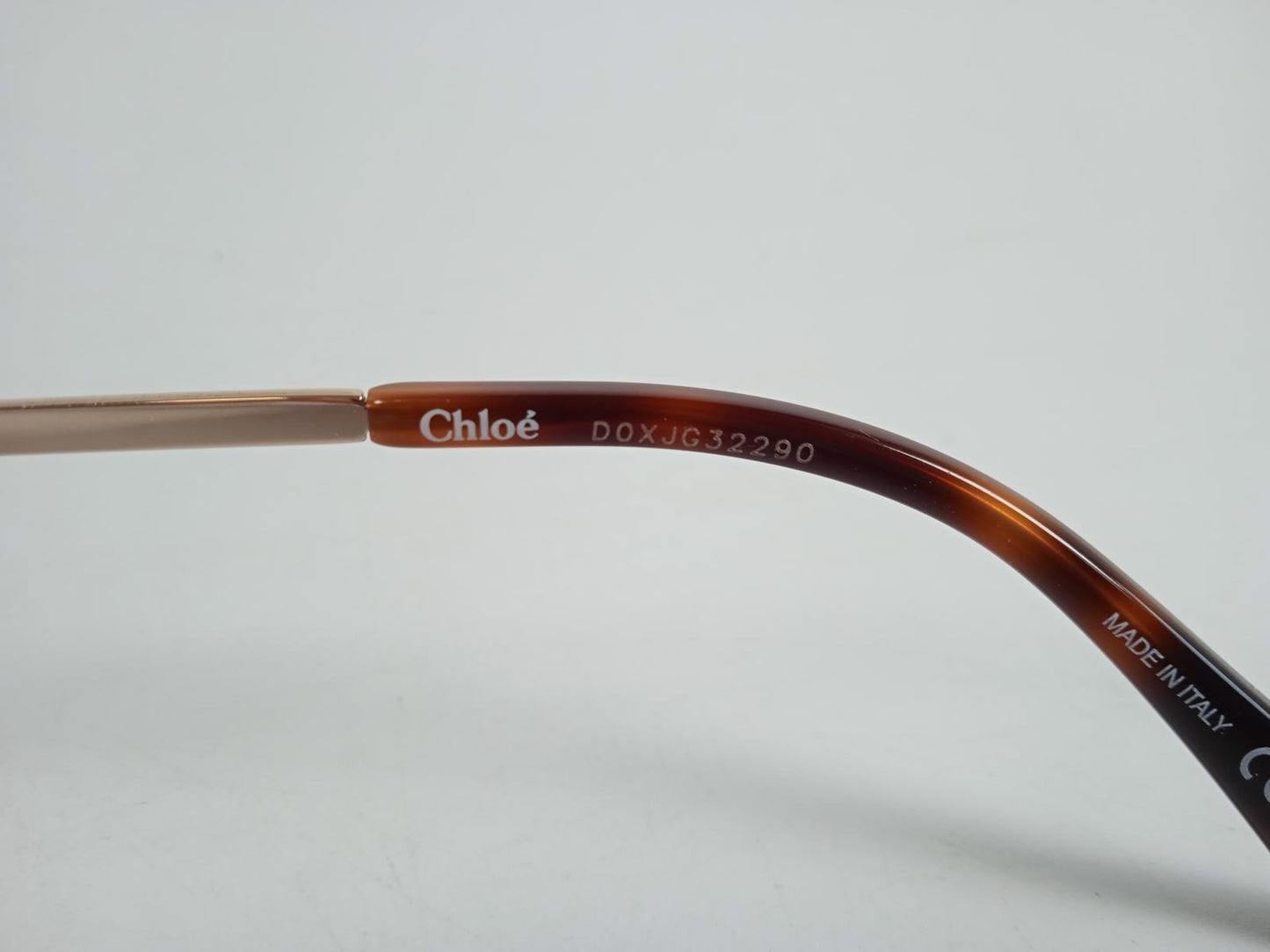 CHLOE Ladies Gold Metal Frame Semi-Rimless Pearl Charm Glasses One Size NEW
