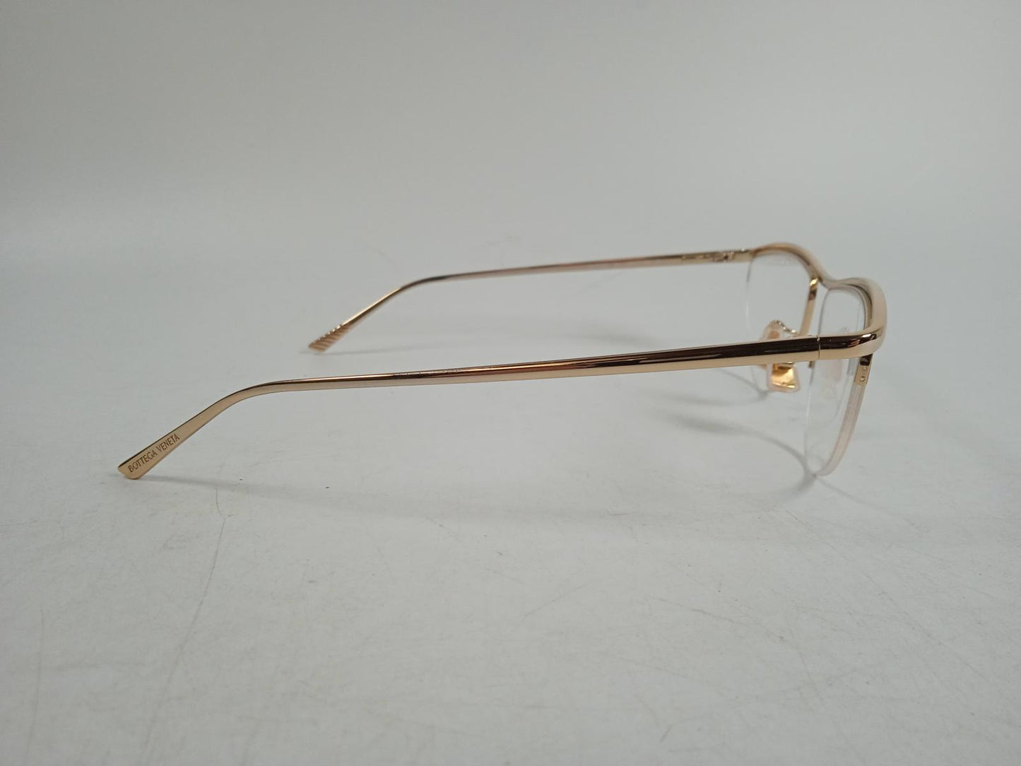 BOTTEGA VENETA Ladies Gold Frame Semi-Rimless Triangle Optical Glasses OS NEW
