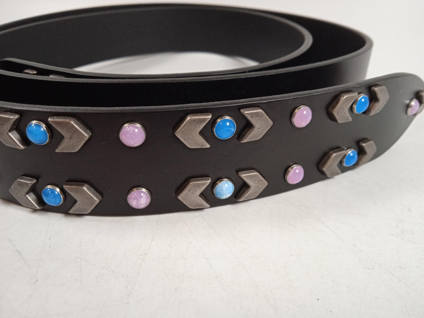 ISABEL MARANT Ladies Black Leather Lecce Stud Embellished Belt Size M NEW