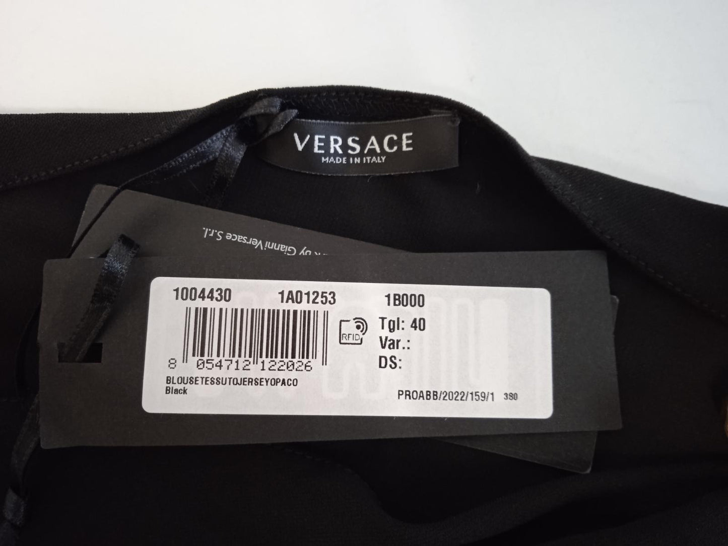VERSACE Ladies Black Sleeveless Ruched Safety Pin Detail Top IT40 UK8 NEW