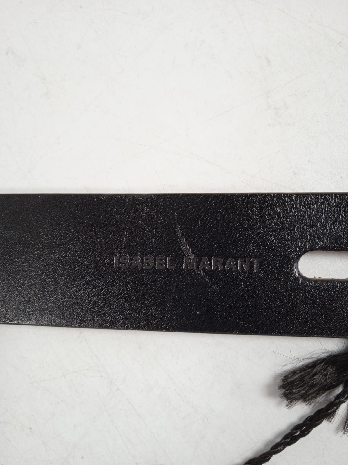 ISABEL MARANT Ladies Black & Brown Leather Reversible Lecce Belt Size S NEW