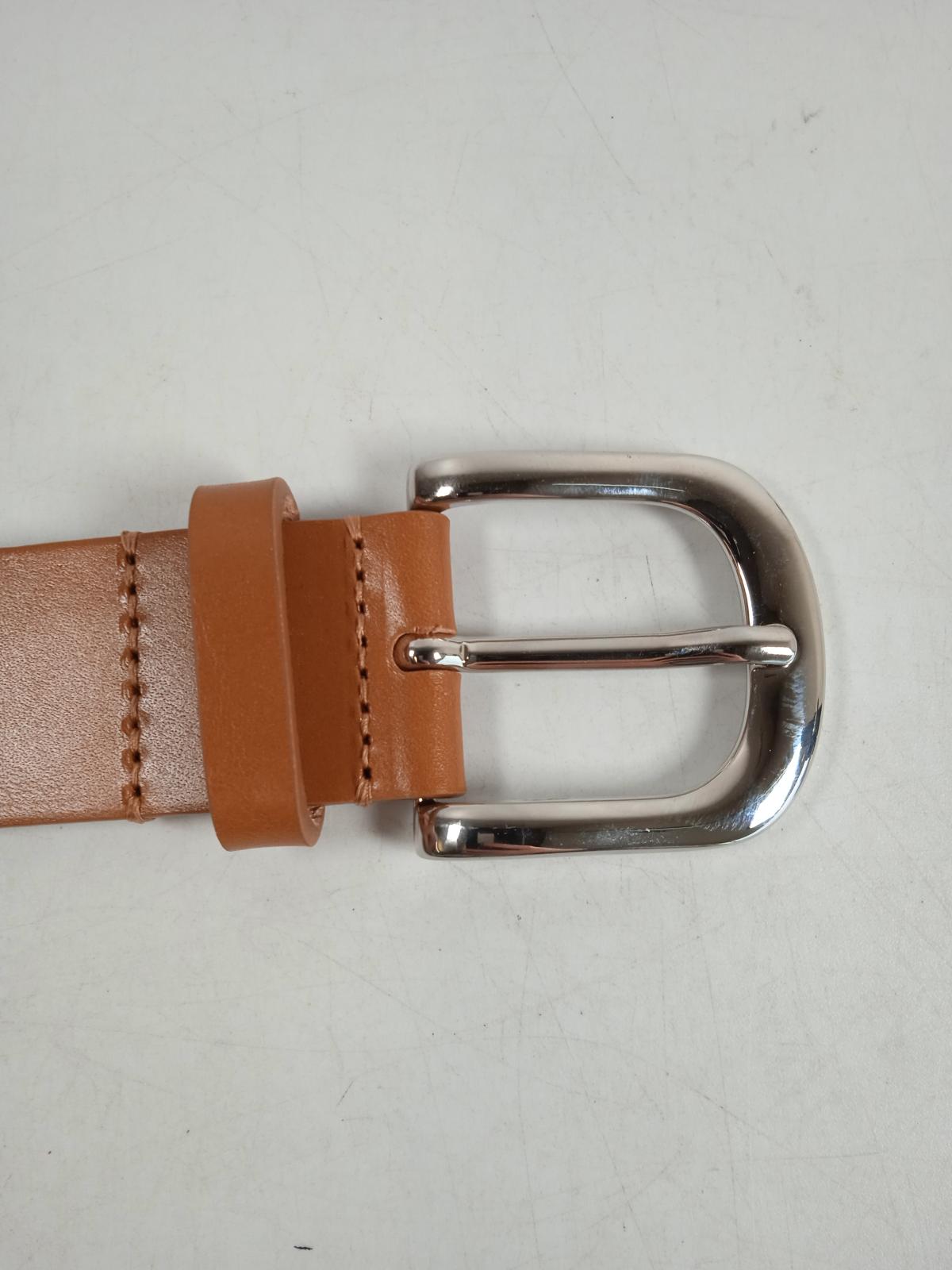 ISABEL MARANT Ladies Brown Leather Silver Hardware Tehora Belt Size 80 NEW